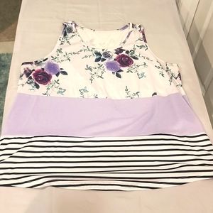 Lavender floral tank top